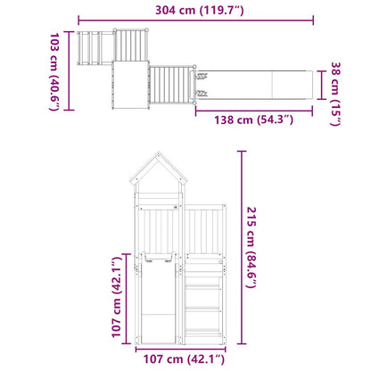Set da Gioco da Esterno in Legno Massello di Pino