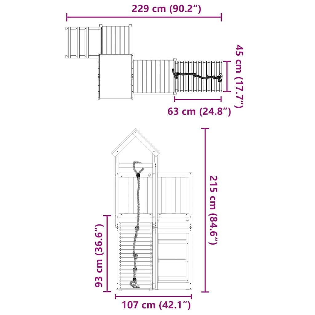 Set da Gioco da Esterno in Legno Massello di Douglas | homemem39