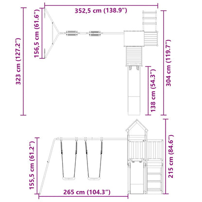 Set da Gioco da Esterno in Legno di Pino Impregnato | homemem39