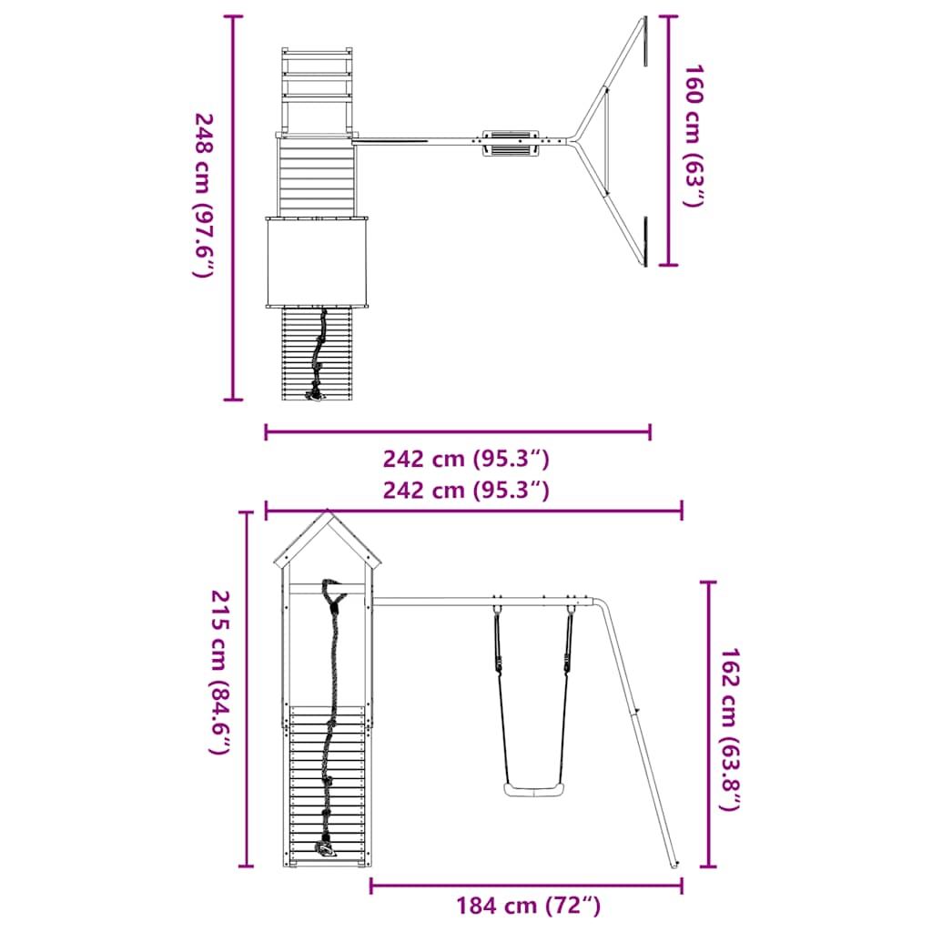 Set da Gioco da Esterno in Legno Massello di Pino | homemem39
