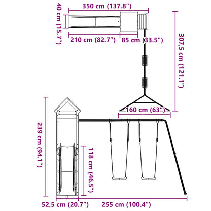 Set da Gioco da Esterno in Legno Massello di Douglas