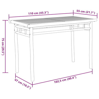 Set da Pranzo da Giardino 5 pz in Bambù | homemem39