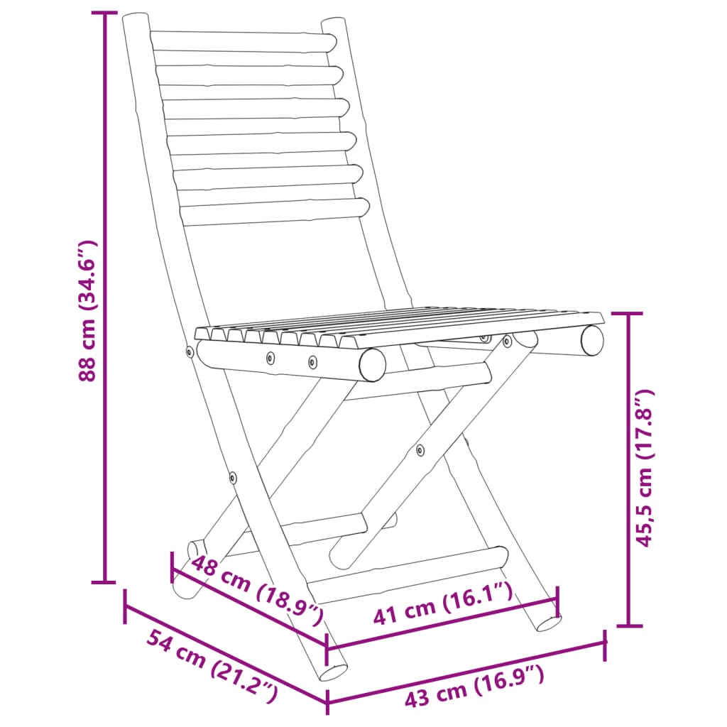 Set da Pranzo da Giardino 5 pz in Bambù | homemem39