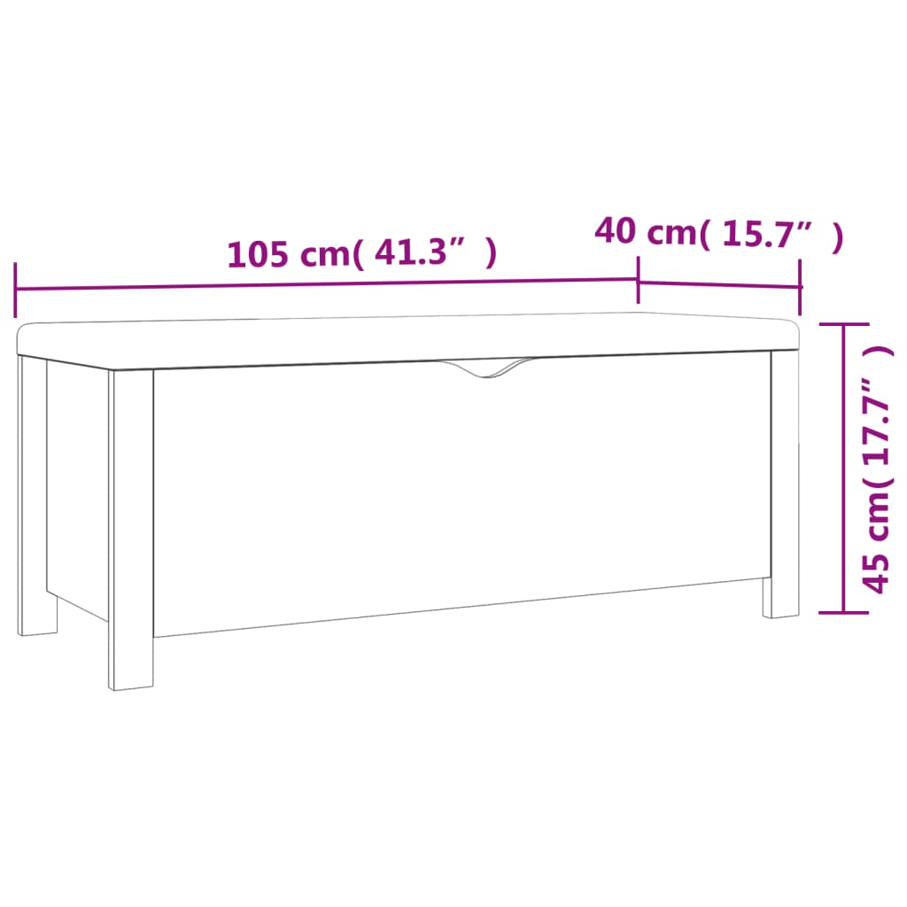 Scatola portaoggetti con Cuscino Grigia 105x40x45 cm | homemem39