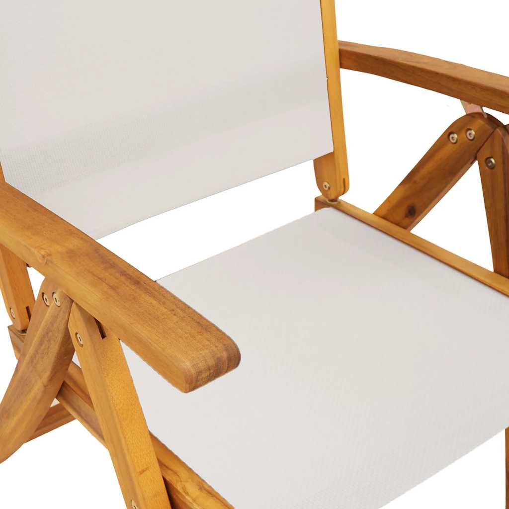 Sedie da Giardino Pieghevoli 4 pz Massello d'Acacia e Textilene