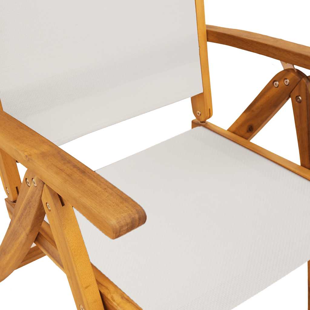 Sedie da Giardino Pieghevoli 8 pz Massello d'Acacia e Textilene