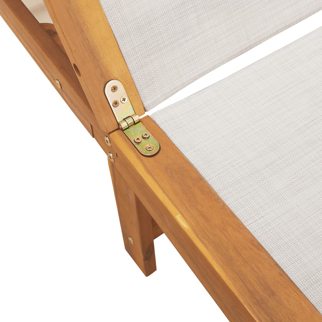 Lettini Prendisole 2 pz Grigi Legno Massello Acacia e Textilene - homemem39