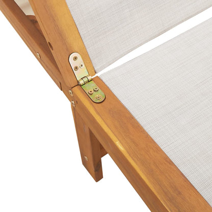 Lettini Prendisole 2 pz e Tavolo Grigio Legno Acacia/Textilene - homemem39