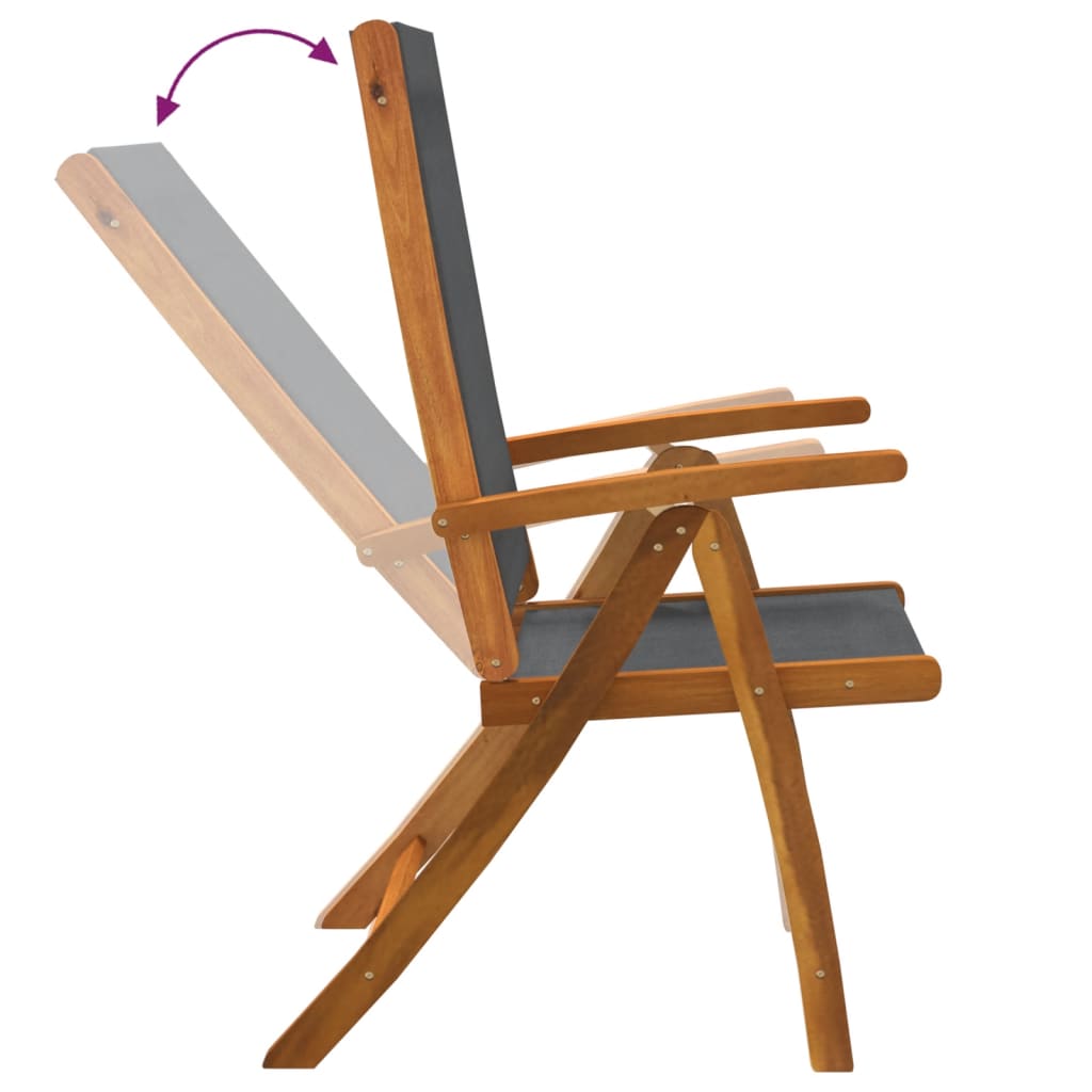 Set Pranzo da Giardino 7pz Legno Massello di Acacia e Textilene | homemem39