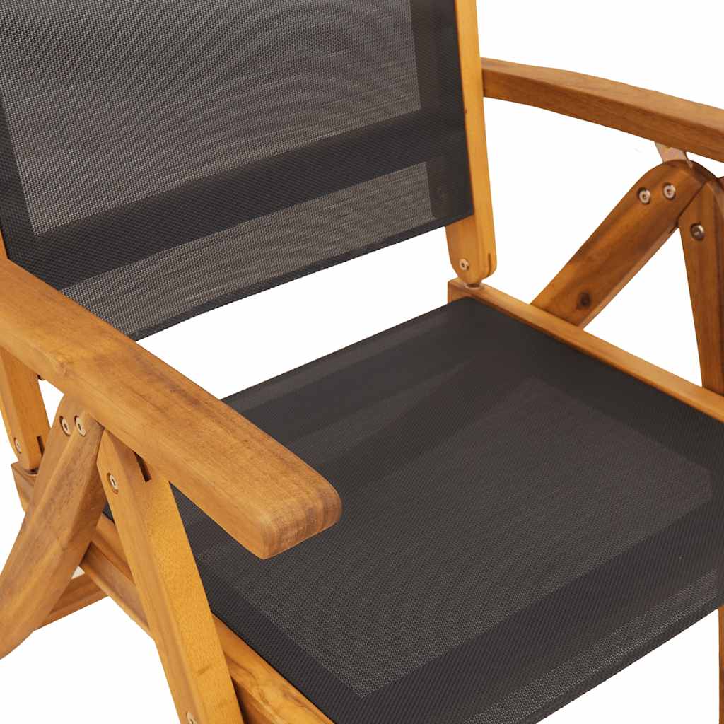 Set Pranzo da Giardino 7pz Legno Massello di Acacia e Textilene