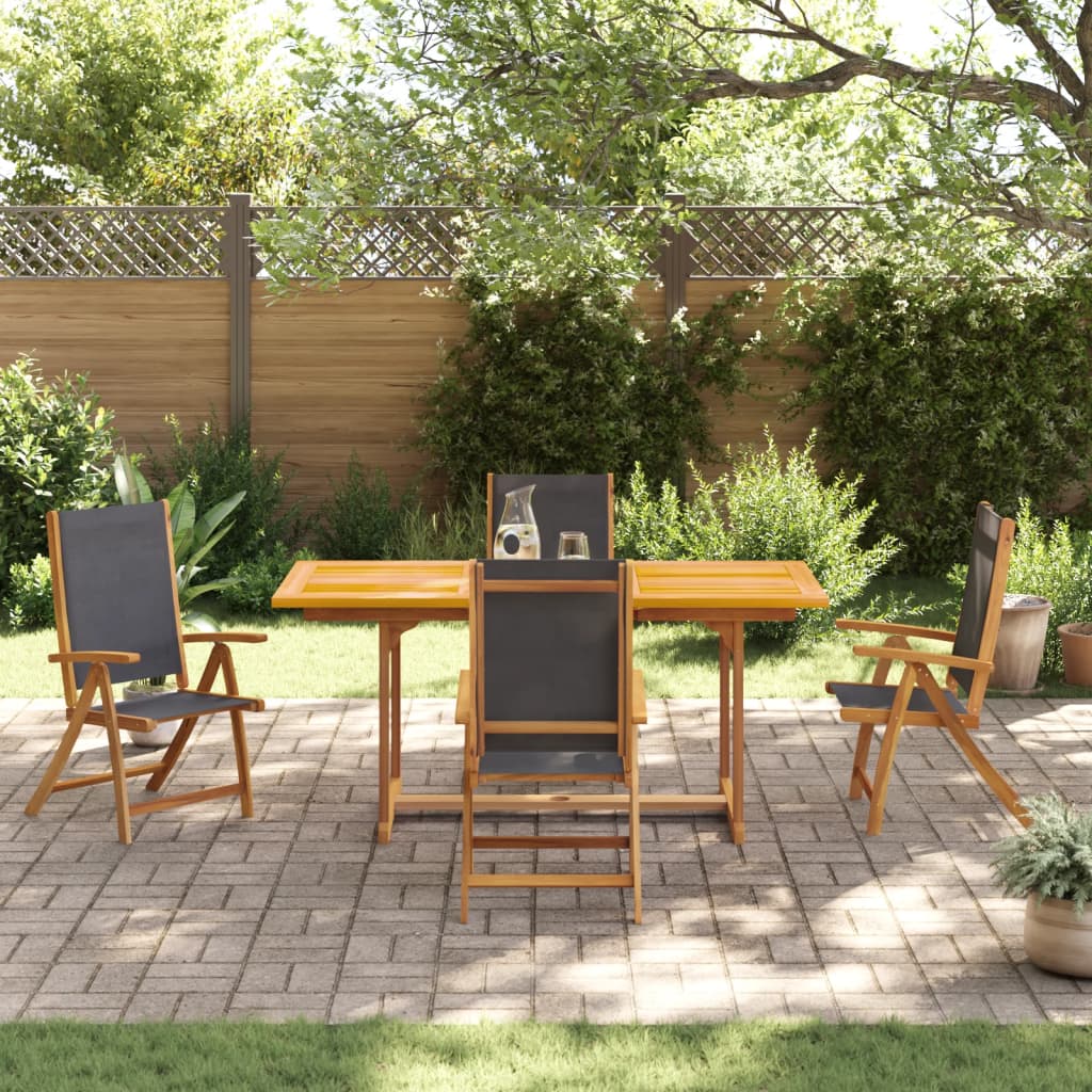 Set Pranzo da Giardino 7pz Legno Massello di Acacia e Textilene - homemem39