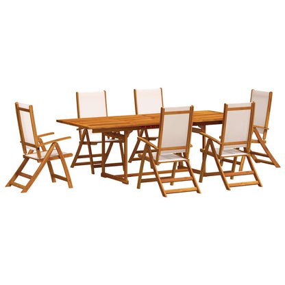 Set Pranzo da Giardino 7pz Legno Massello di Acacia e Textilene | homemem39