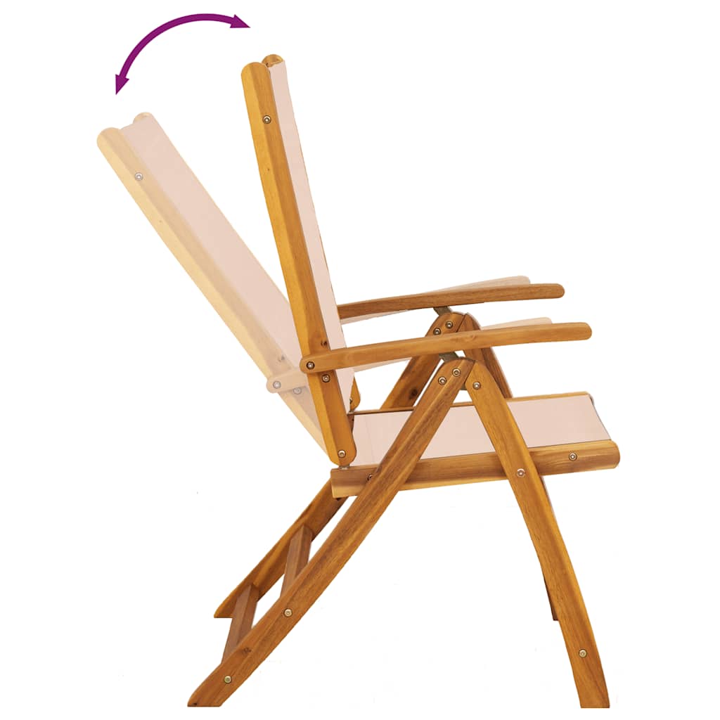 Set Pranzo da Giardino 7pz Legno Massello di Acacia e Textilene | homemem39
