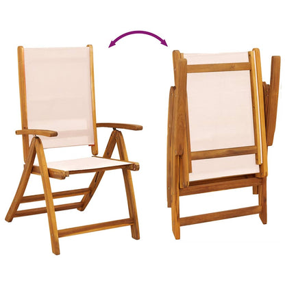 Set Pranzo da Giardino 7pz Legno Massello di Acacia e Textilene | homemem39