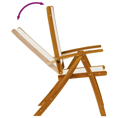Set Pranzo da Giardino 7pz Legno Massello di Acacia e Textilene | homemem39