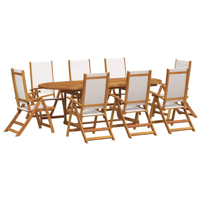 Set Pranzo da Giardino 7pz Legno Massello di Acacia e Textilene