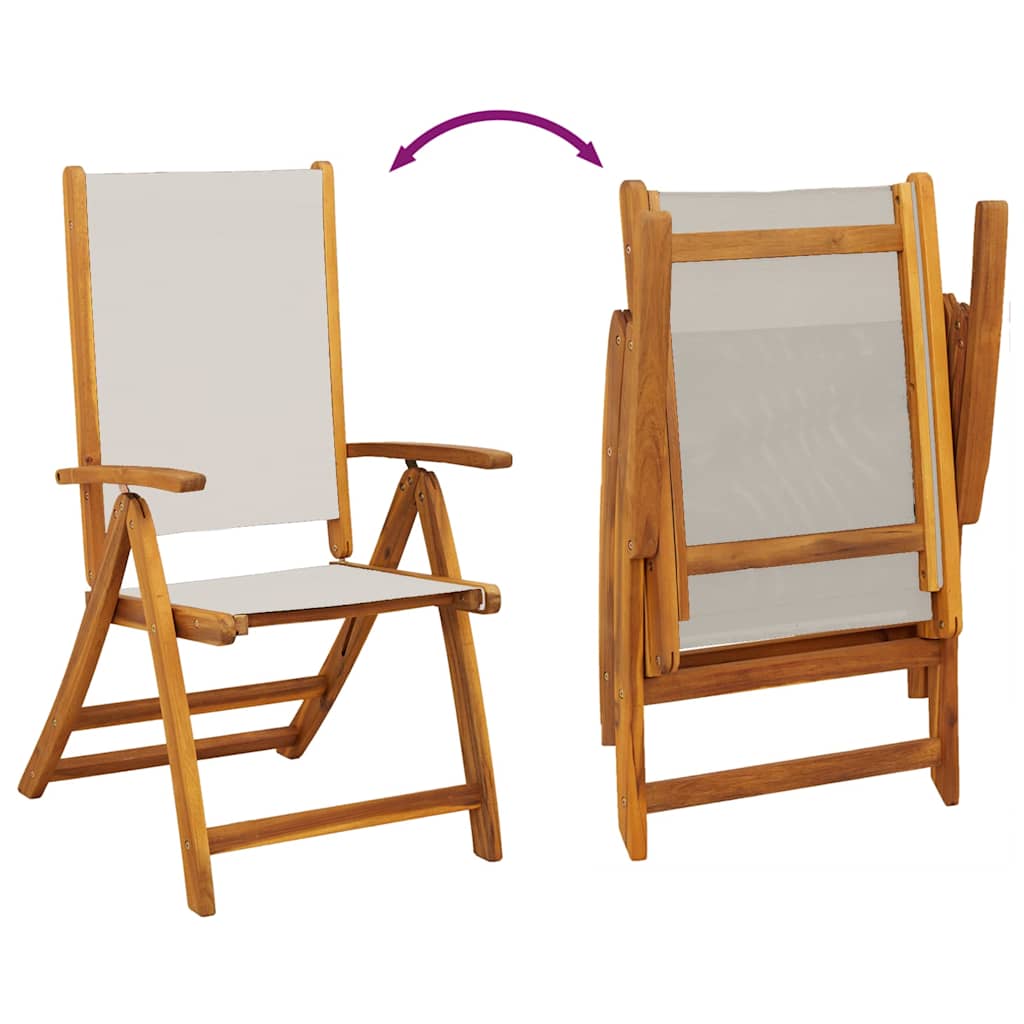 Set Pranzo da Giardino 7pz Legno Massello di Acacia e Textilene | homemem39