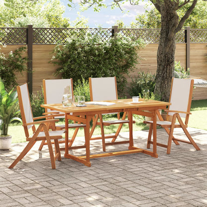 Set Pranzo da Giardino 5pz Legno Massello di Acacia e Textilene - homemem39