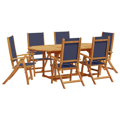Set Pranzo da Giardino 7pz Legno Massello di Acacia e Textilene - homemem39