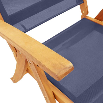 Set Pranzo da Giardino 7pz Legno Massello di Acacia e Textilene