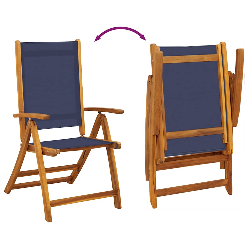 Set Pranzo da Giardino 7pz Legno Massello di Acacia e Textilene | homemem39