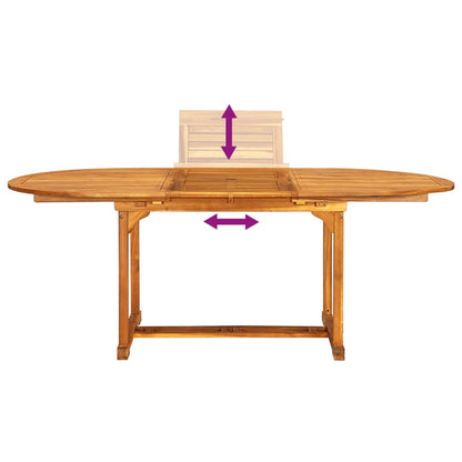 Set Pranzo da Giardino 5pz Legno Massello di Acacia e Textilene | homemem39