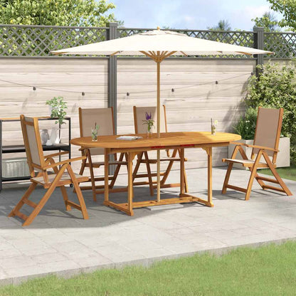 Set Pranzo da Giardino 5pz Legno Massello di Acacia e Textilene | homemem39