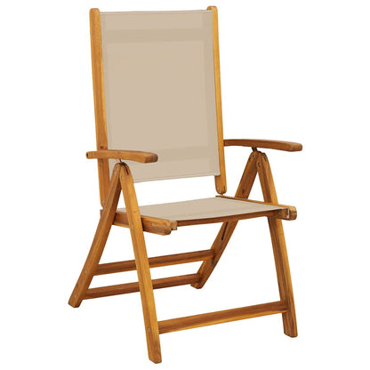 Set Pranzo da Giardino 5pz Legno Massello di Acacia e Textilene | homemem39