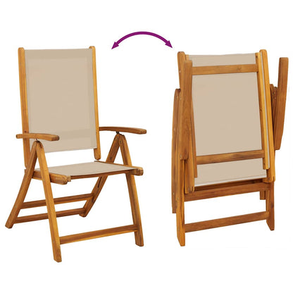 Set Pranzo da Giardino 5pz Legno Massello di Acacia e Textilene | homemem39