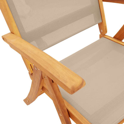 Set Pranzo da Giardino 7pz Legno Massello di Acacia e Textilene
