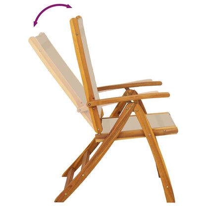 Set Pranzo da Giardino 7pz Legno Massello di Acacia e Textilene