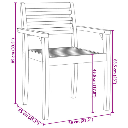 Sedie da Giardino 4 pz 59x55x85 cm Legno Massello di Acacia