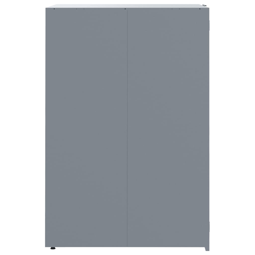 Copribidone con Ruote per 2 Bidoni Grigio 138x79x117cm Acciaio