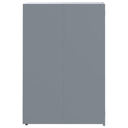 Copribidone con Ruote per 2 Bidoni Grigio 138x79x117cm Acciaio