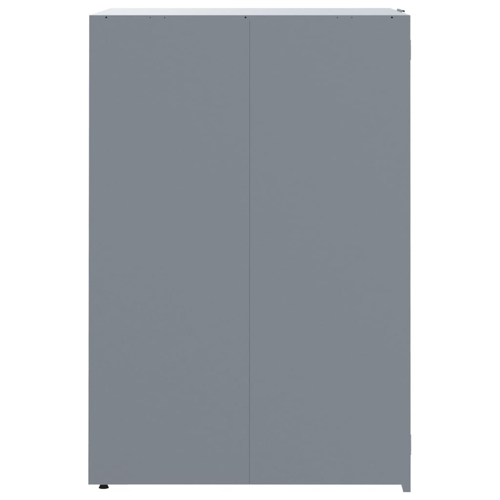 Copribidone con Ruote per 3 Bidoni Grigio 207x79x117cm Acciaio