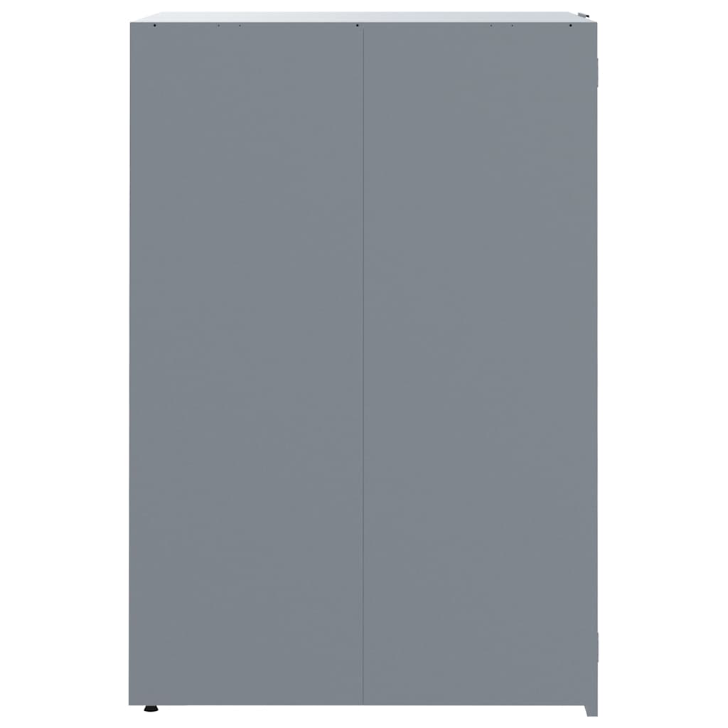 Copribidone con Ruote per 3 Bidoni Grigio 207x79x117cm Acciaio - homemem39