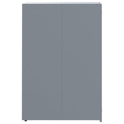 Copribidone con Ruote per 5 Bidoni Grigio 345x79x117cm Acciaio