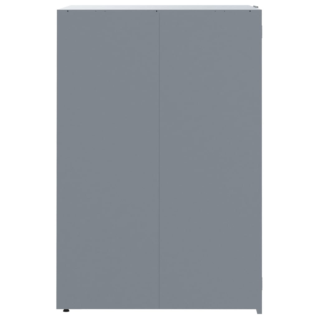 Copribidone con Ruote per 6 Bidoni Grigio 414x79x117cm Acciaio