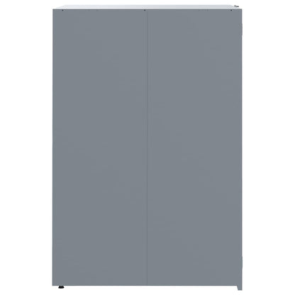 Copribidone con Ruote per 6 Bidoni Grigio 414x79x117cm Acciaio