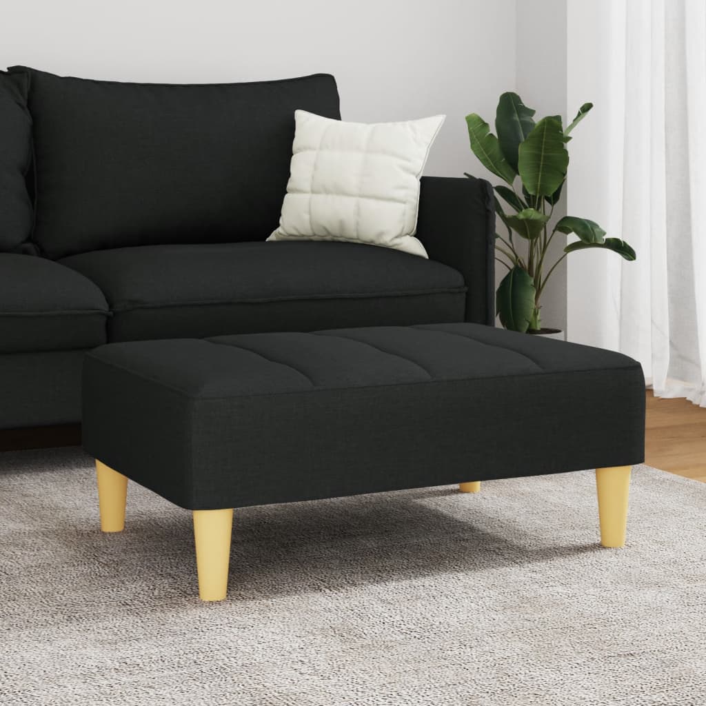 Poggiapiedi Nero 77x55x31 cm in Tessuto | homemem39