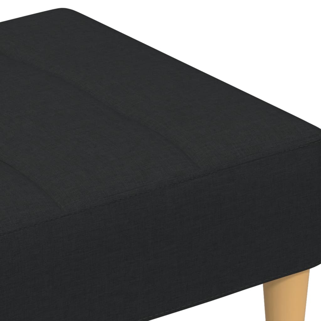 Poggiapiedi Nero 77x55x31 cm in Tessuto | homemem39