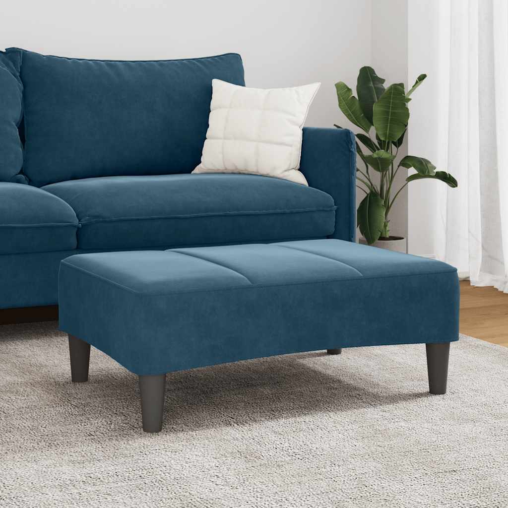 Poggiapiedi Blu 77x55x31 cm in Velluto | homemem39
