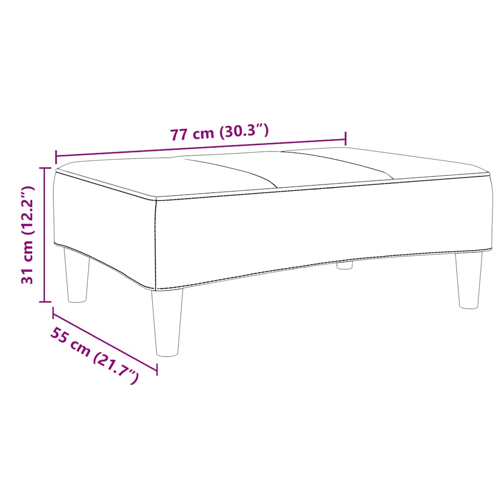Poggiapiedi Blu 77x55x31 cm in Velluto | homemem39
