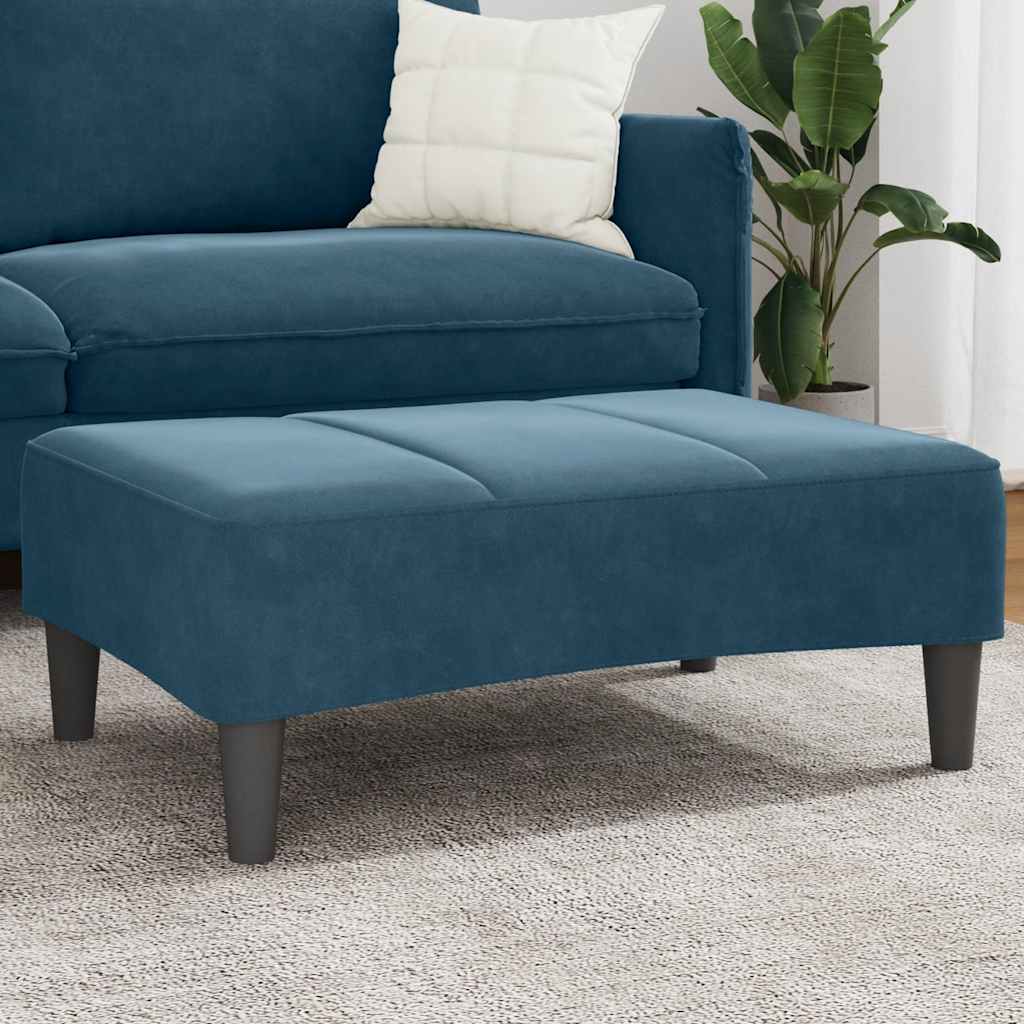 Poggiapiedi Blu 77x55x31 cm in Velluto | homemem39