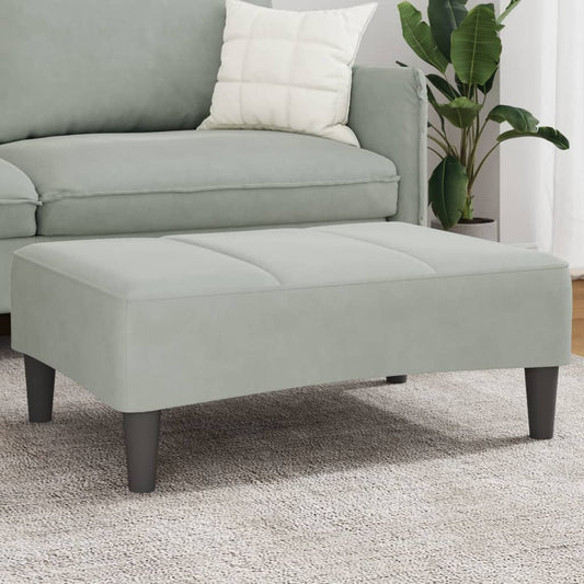 Poggiapiedi Grigio Chiaro 77x55x31 cm in Velluto