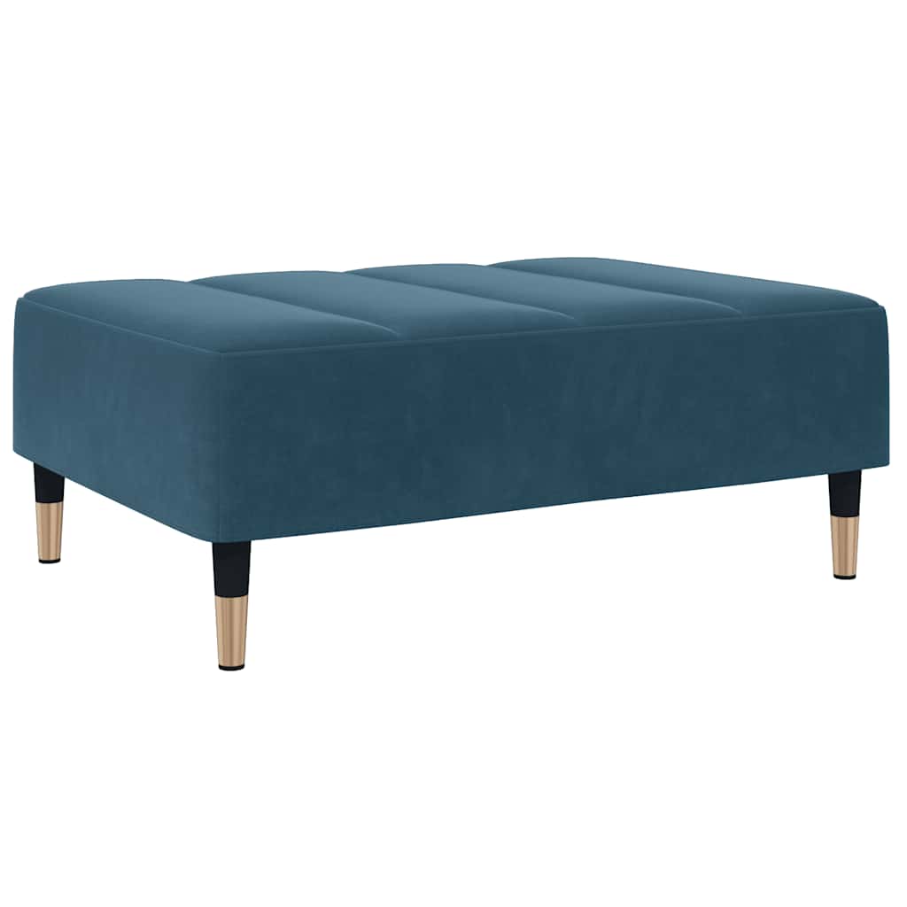Poggiapiedi Blu 77x55x31 cm in Velluto | homemem39