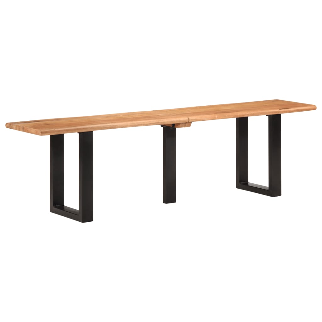 Panca 160 cm in Legno Massello di Acacia e Acciaio | homemem39