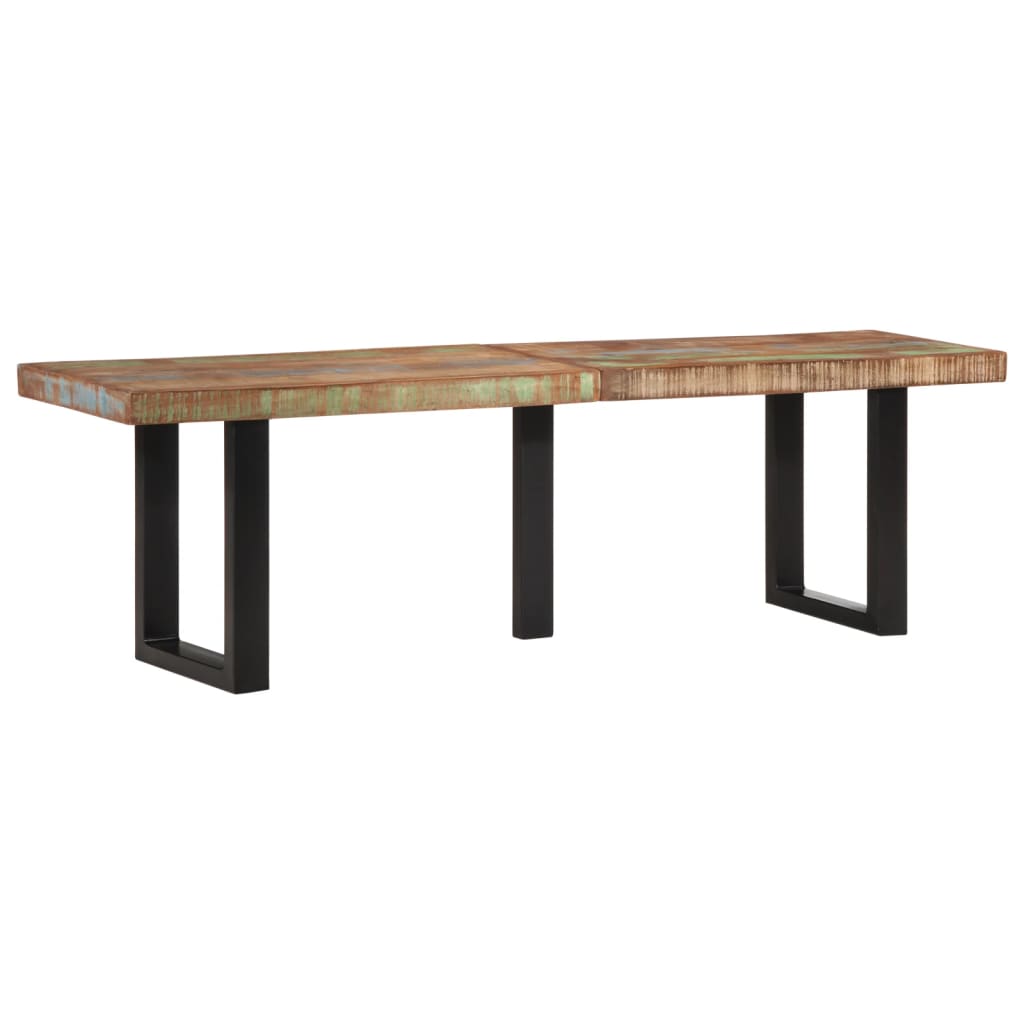 Panca 160 cm in Legno Massello di Recupero e Acciaio | homemem39