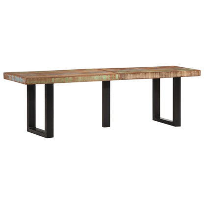Panca 160 cm in Legno Massello di Recupero e Acciaio | homemem39