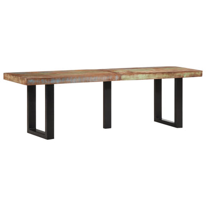 Panca 160 cm in Legno Massello di Recupero e Acciaio | homemem39
